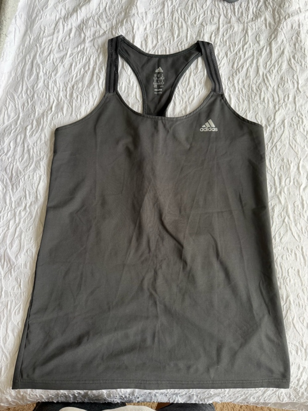 adidas Dark Grey Racerback Performance Tank Top